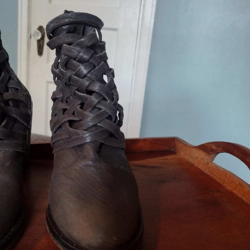 Free People Carrera Woven Leather Ankle Boots - Picture 5 of 11